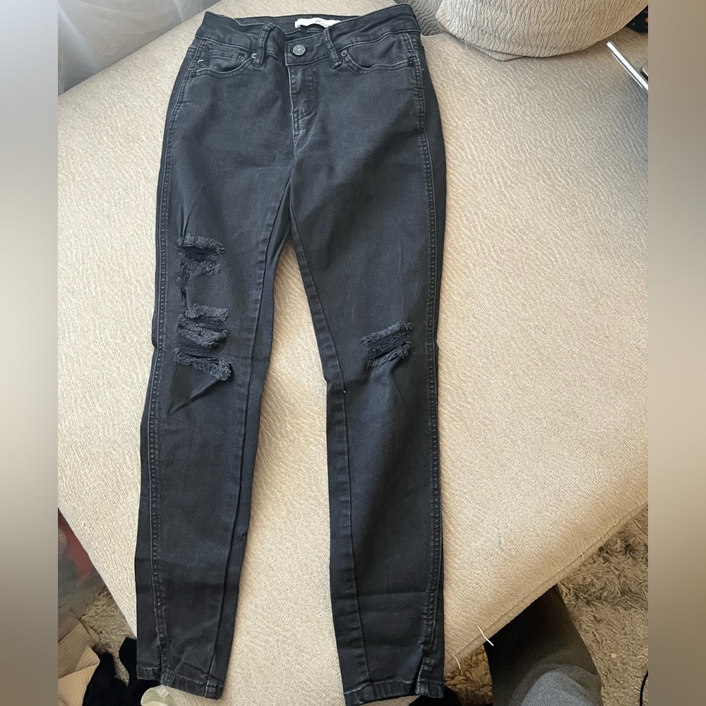 KanCan Black Distressed Skinny Jeans